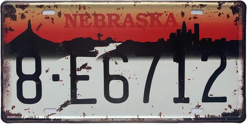 ROOKOPR Nebraska License Plate Aluminum Novelty Car Decor License Plates 12"x6" Front of Car Decorative Retro Rusty License Plate for Men Women Car-27 - Image 3